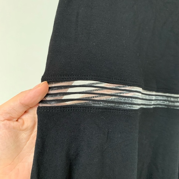 3/$30 Garage black mini tank skater dress with sheer waist - Picture 2 of 5